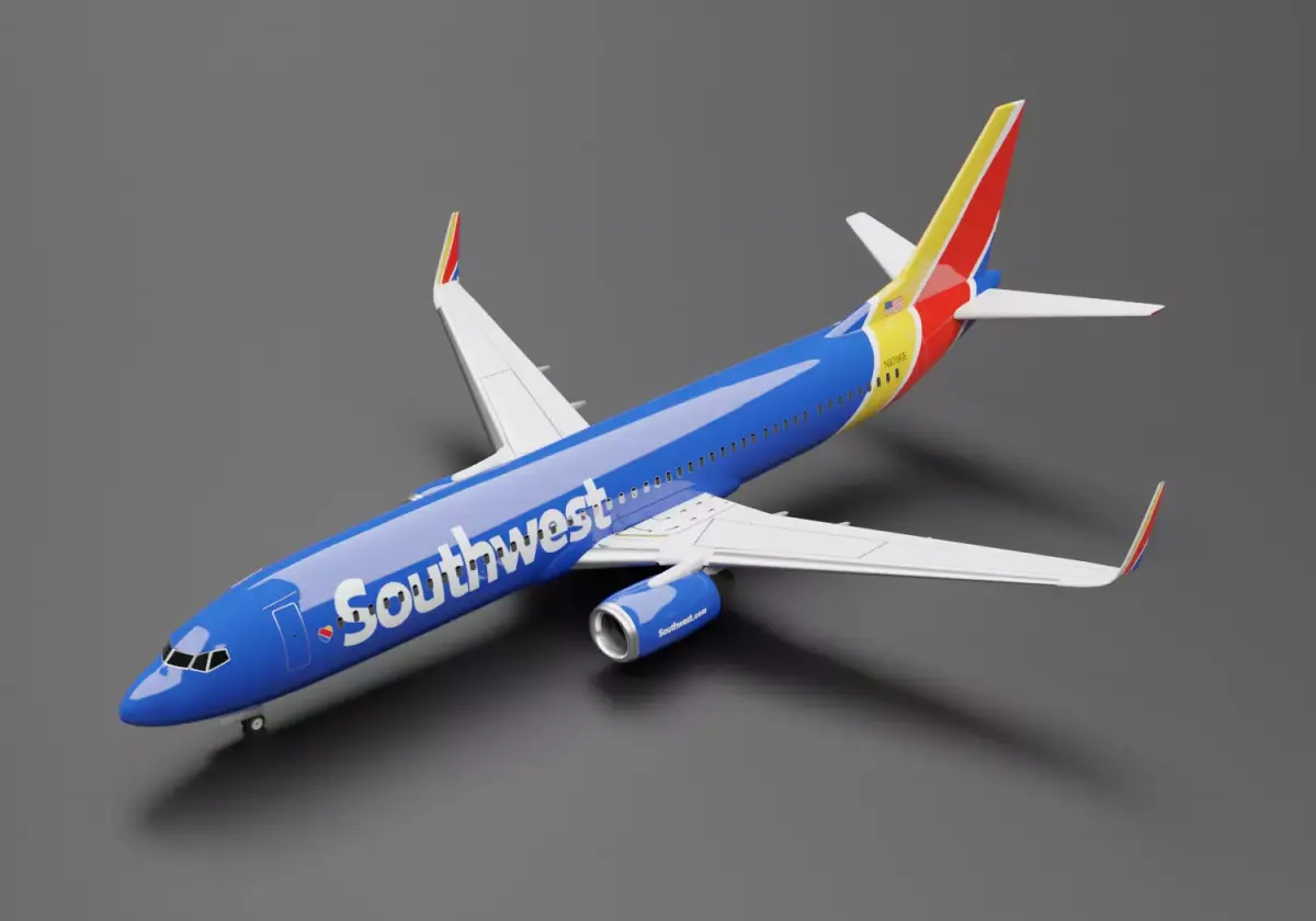 Boeing 737-800 Southwest Livery 3D model