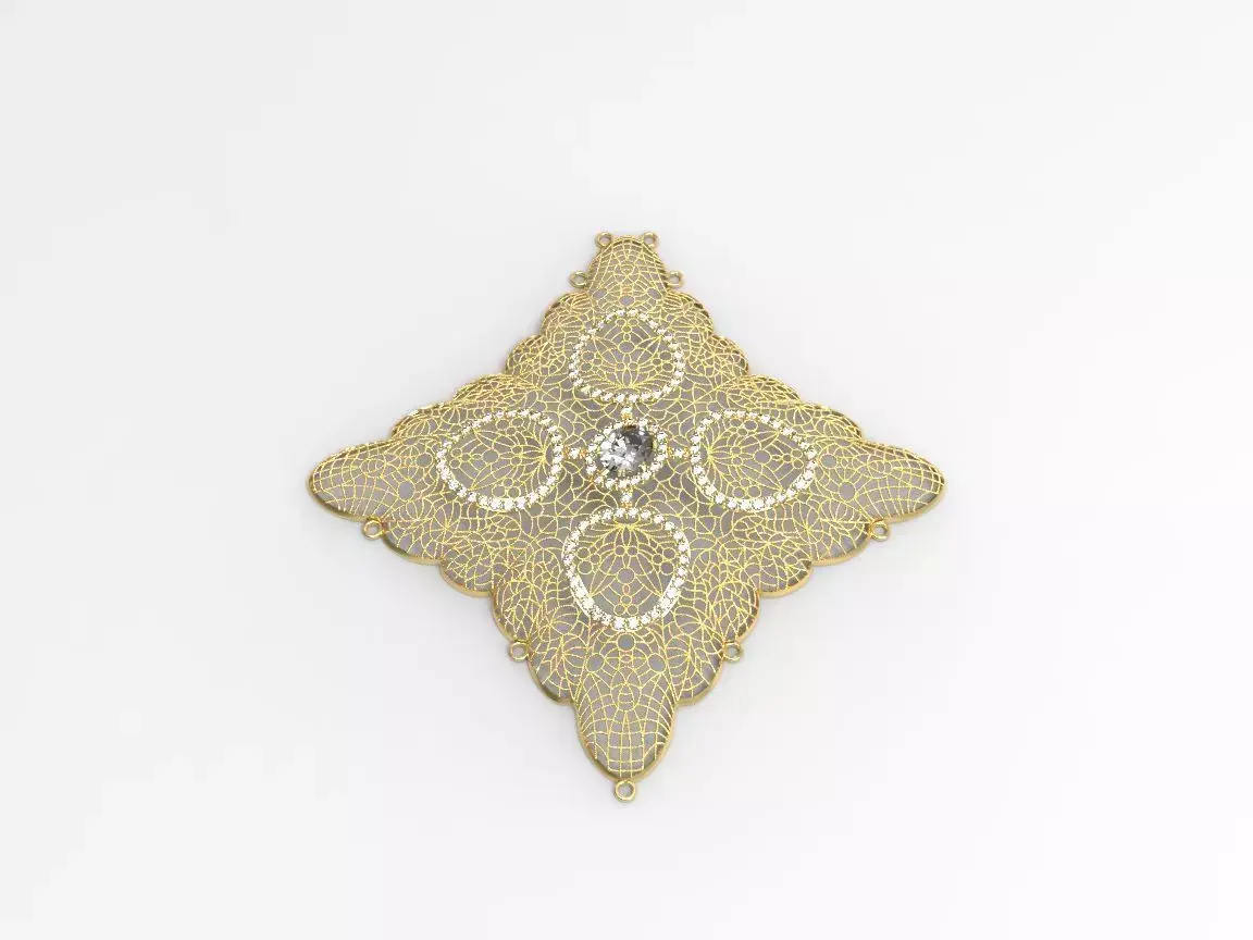 woman big necklace center part 22k c00004 3D print model