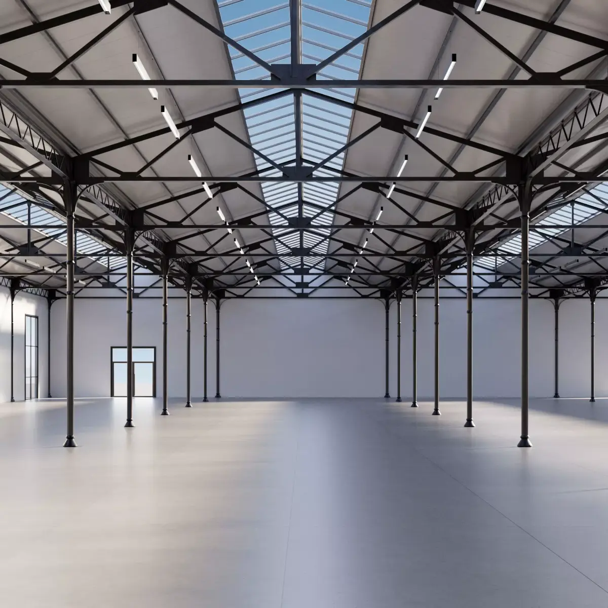 Industrial buildin with interior 1 3D model