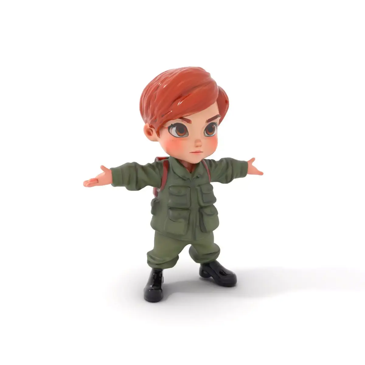 Young Soldier Character Rigged and Animated D Model Low-poly 3D model
