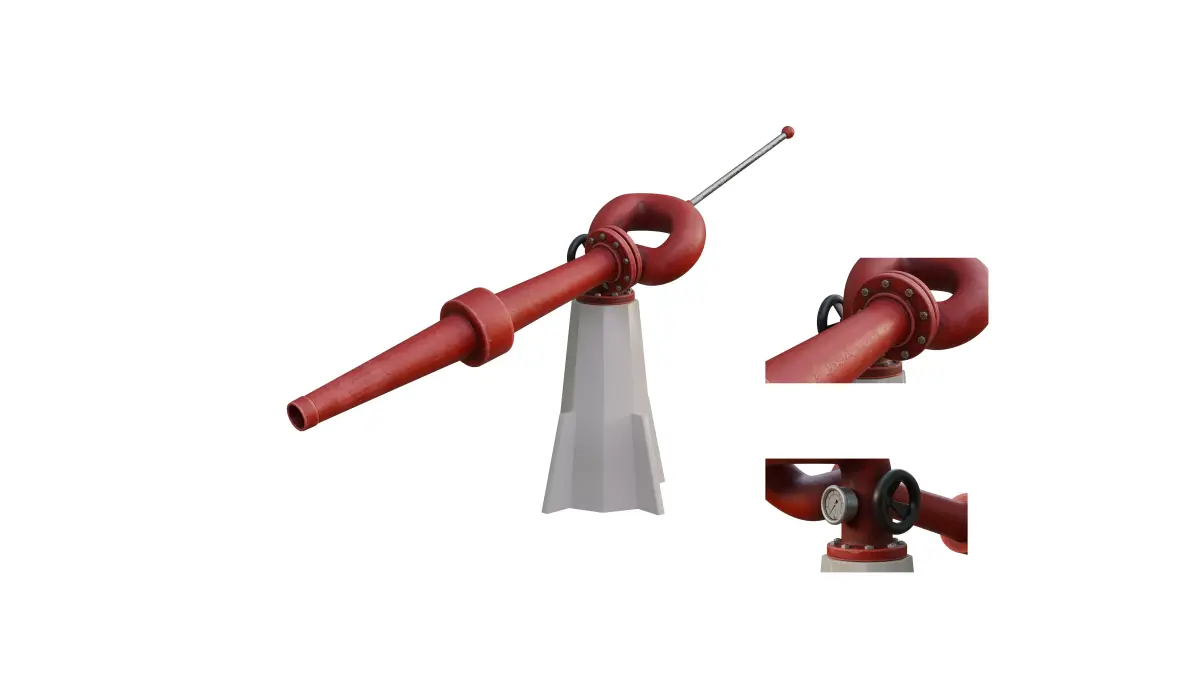 Water cannon  coast guard  water gun firefighter fire  3D model
