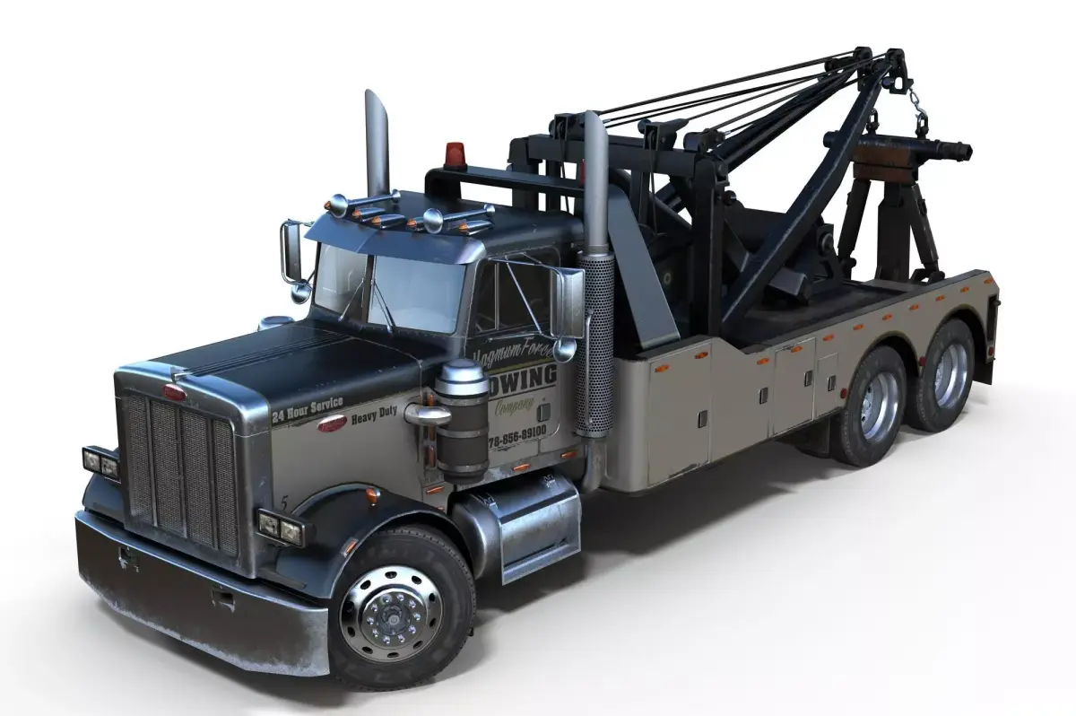 Peterbilt 359 wrecker Low-poly 3D model