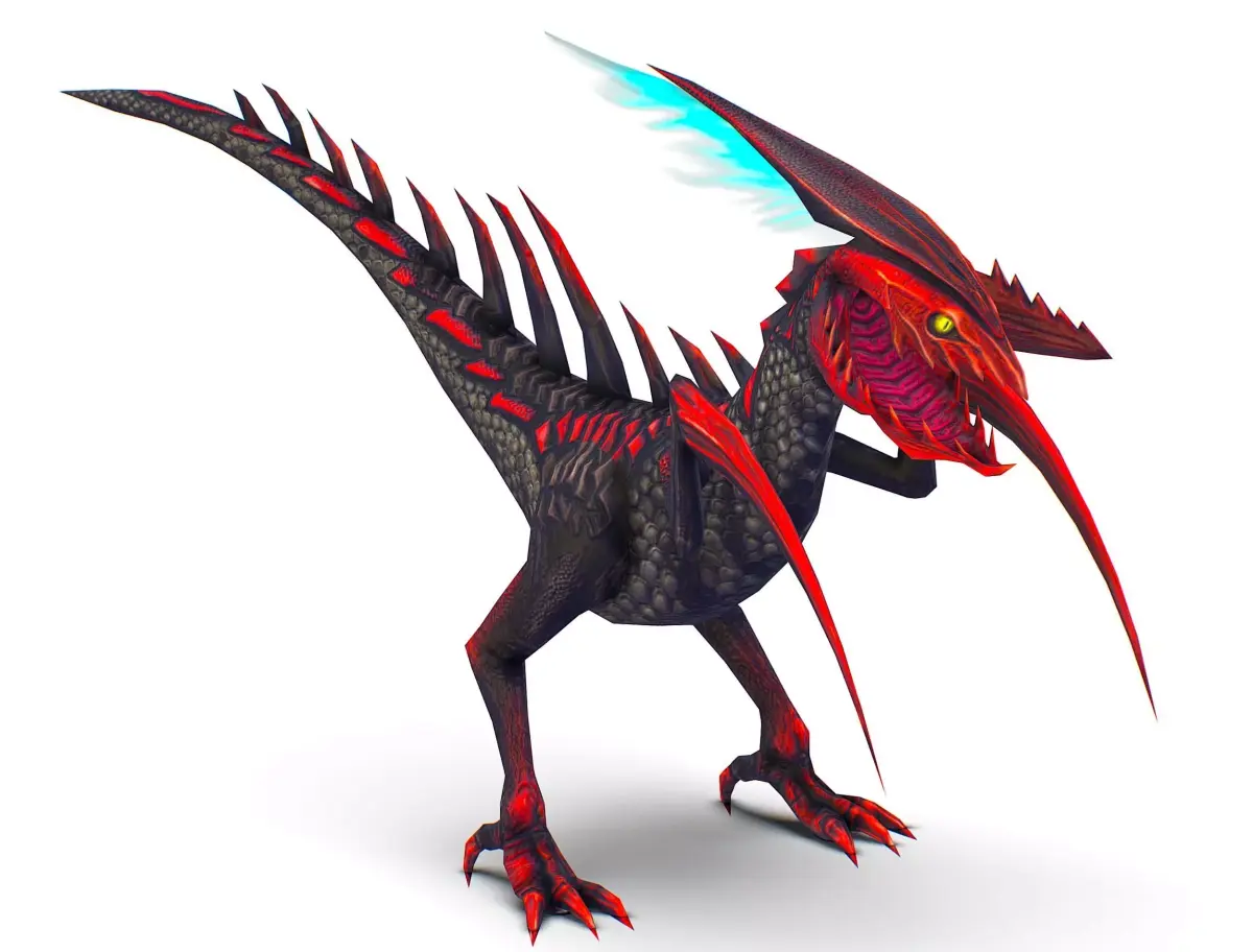 Low Poly Monster Black Alien Dino Low-poly 3D model