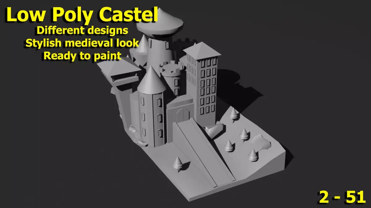 Low Poly Castle 2 harry potter Low-poly 3D model