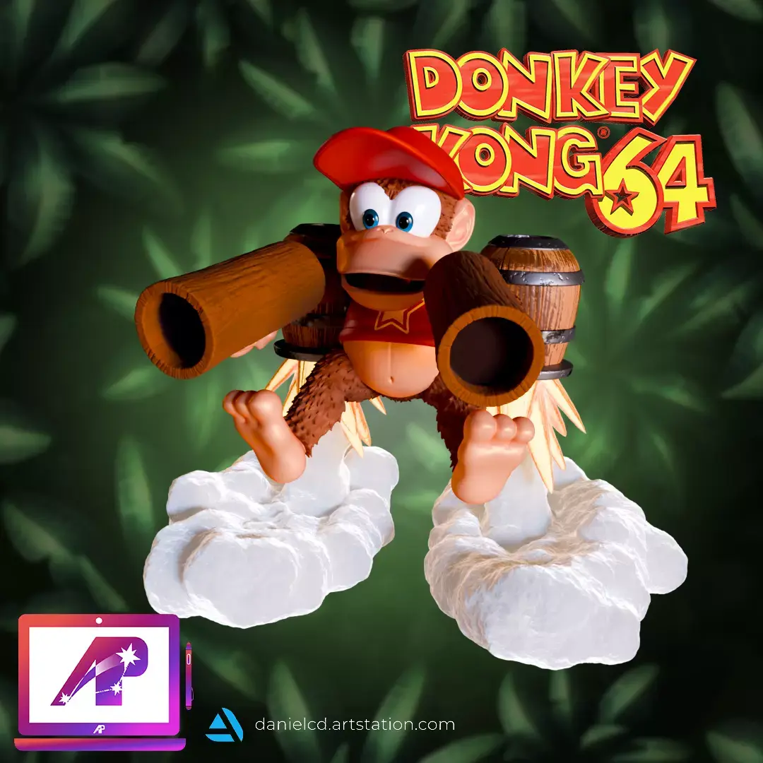Diddy Kong Jet Pack and Peanuts guns from Donkey Kong 64 3D print model