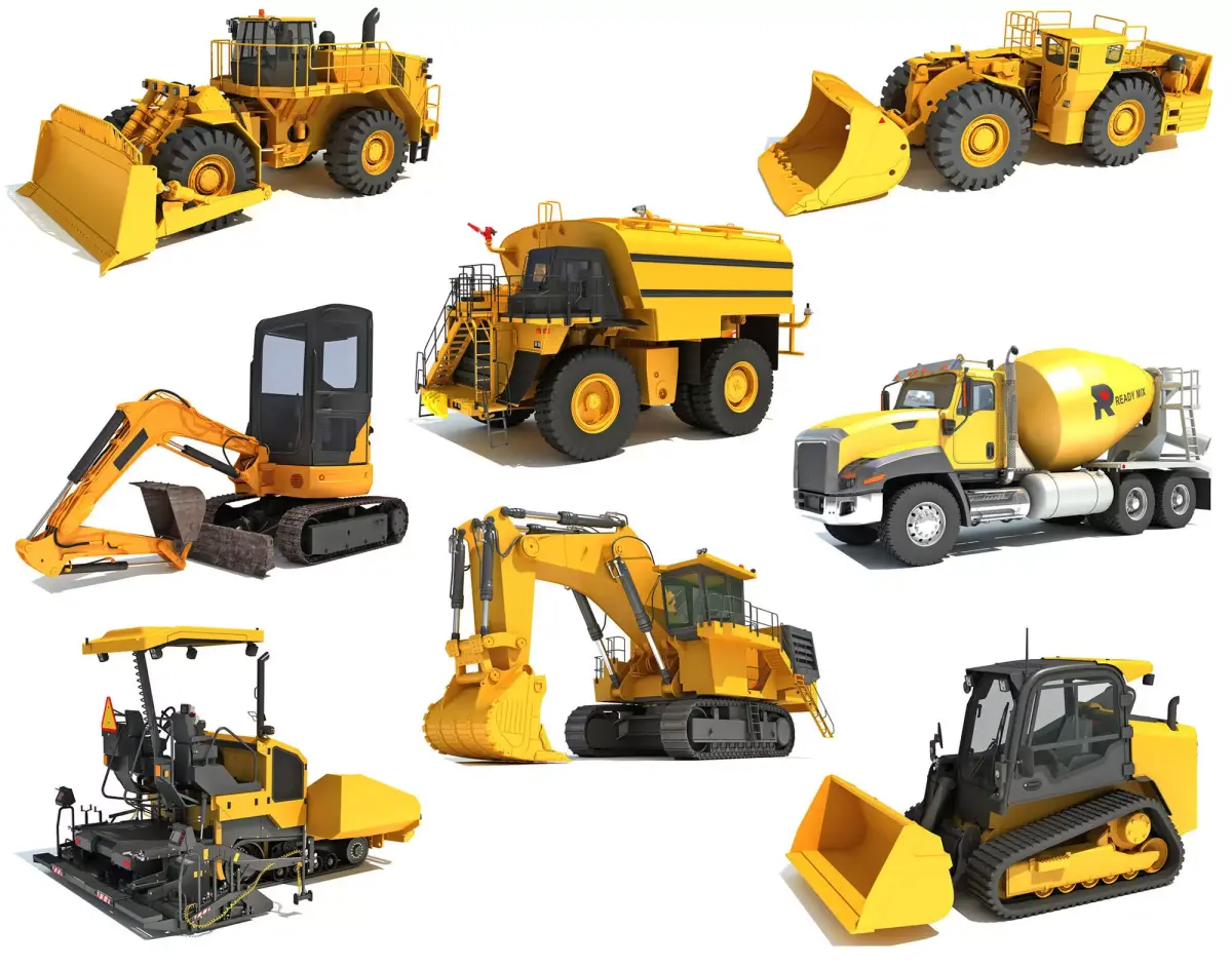 Heavy Construction Machinery 3D Model Pack