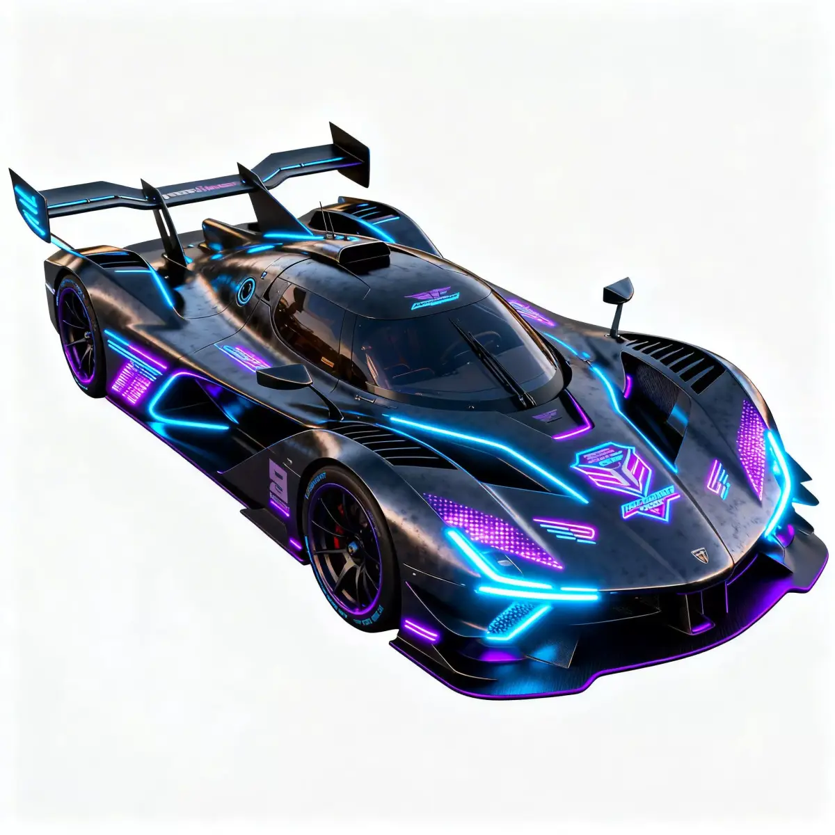 Stealth Black Formula Racing 3D Model V03 Low-poly 3D model