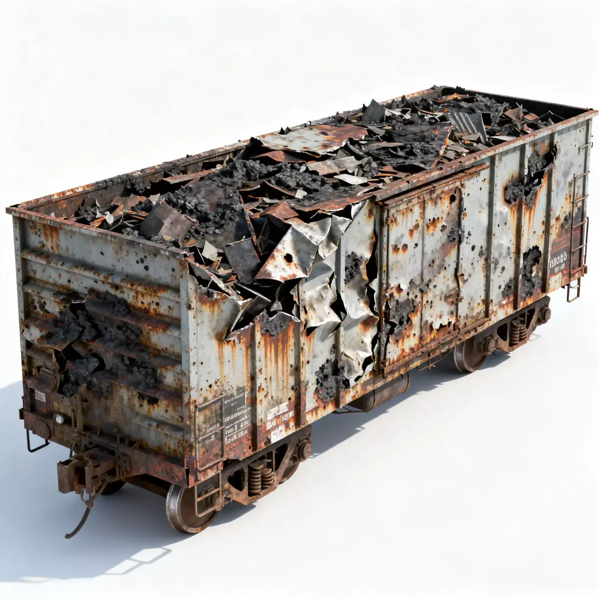 Realistic Full Rusted Freight Car 3D Model Low-poly 3D model purchase