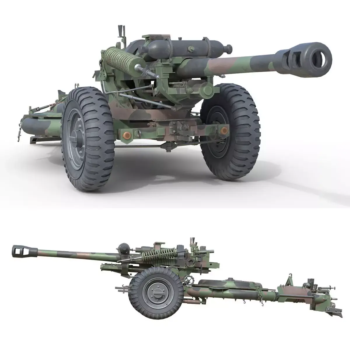 Field Howitzer M119  Low-poly 3D model