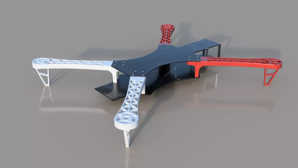 Alien 450 Quadcopter Frame Low-poly 3D model