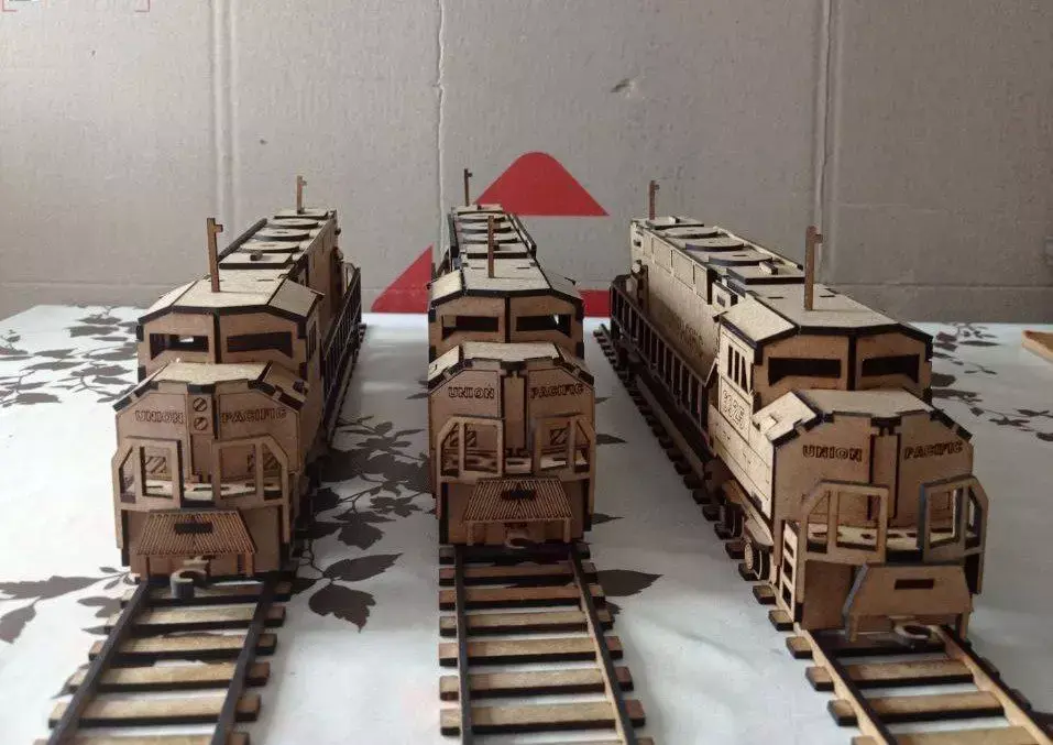 Wooden Locomotive Puzzle Laser Cut DIY Model  3D print model