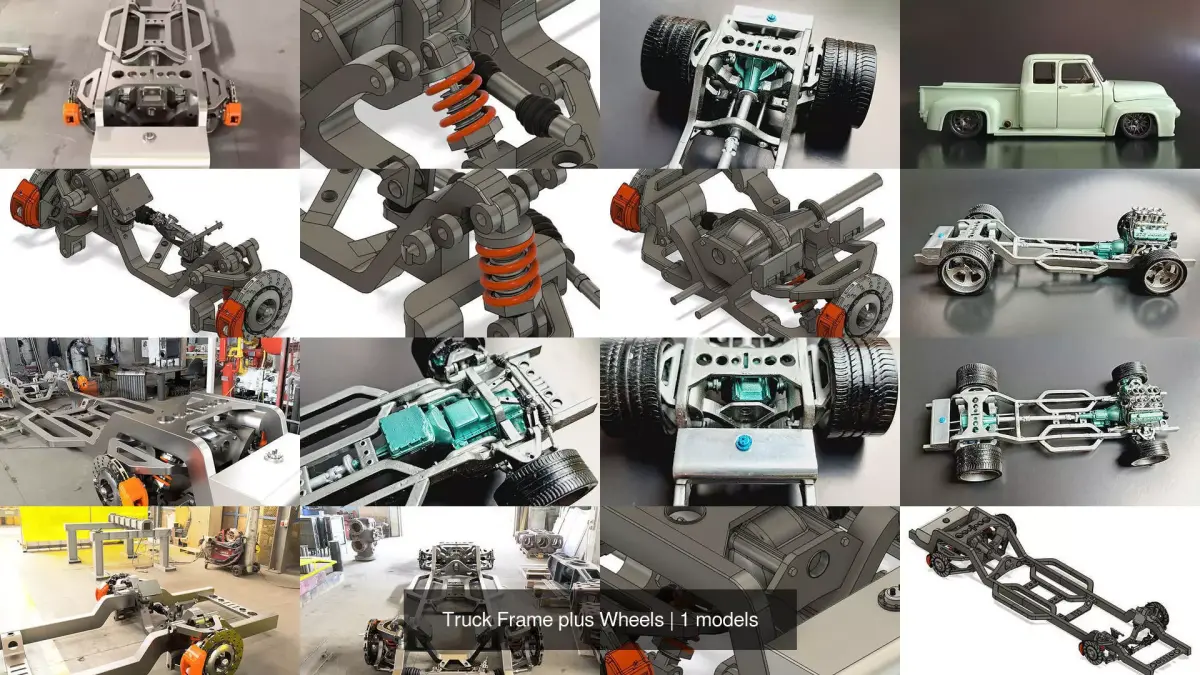 Truck Frame plus Wheels 3D Model Pack purchase