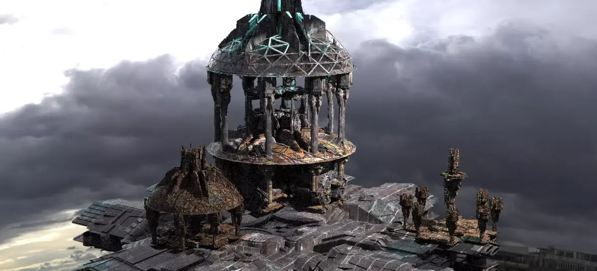 Elven Sci-Fi City monoliths Kit bash 3D model