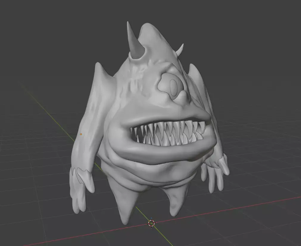 One Eye Brown Creature Low-poly 3D model