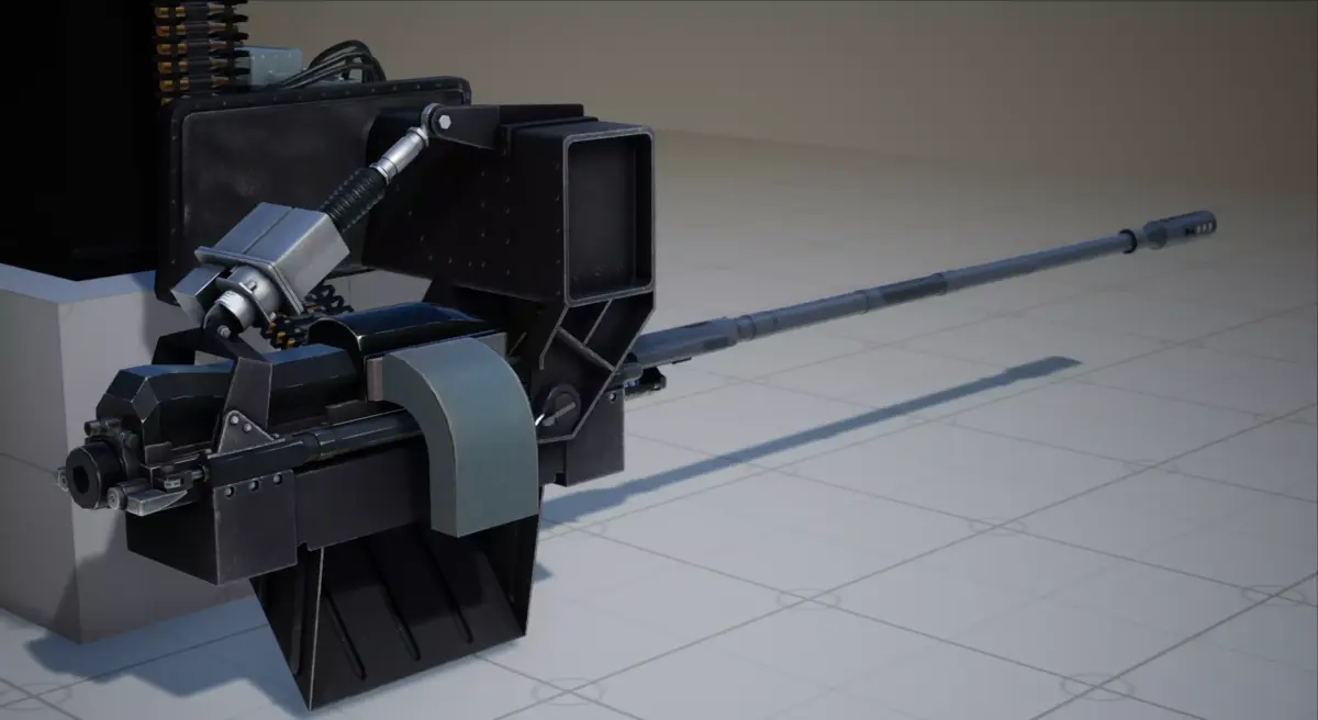 Autocannon for a Helicopter Low-poly 3D model