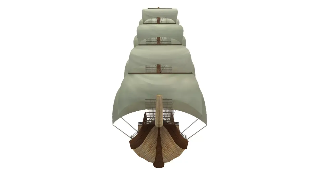 Sailing Ship - watercraft - pirate of caribbean - fluyt Low-poly 3D model