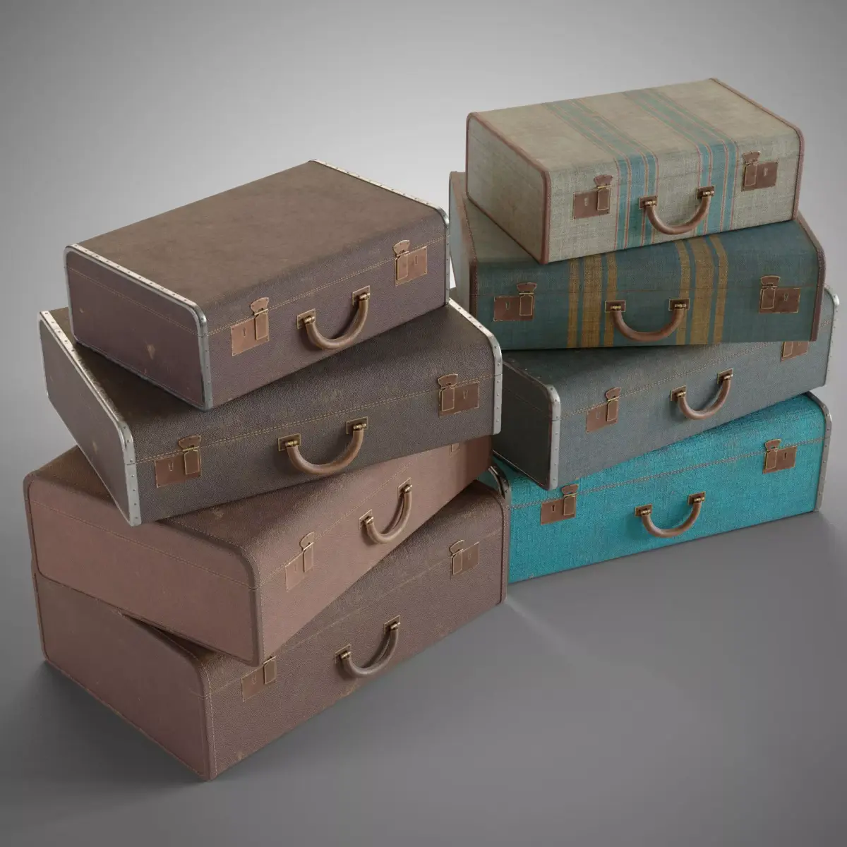 Old suitcase Low-poly 3D model purchase