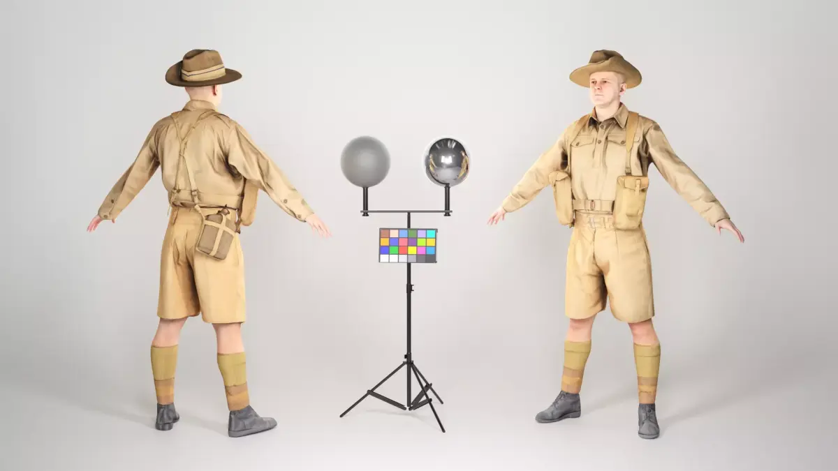 Game ready character of WW 2 Australian soldier 101 Low-poly 3D model