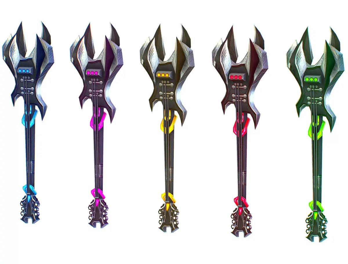 a set of cutting weapons Low-poly 3D model 6