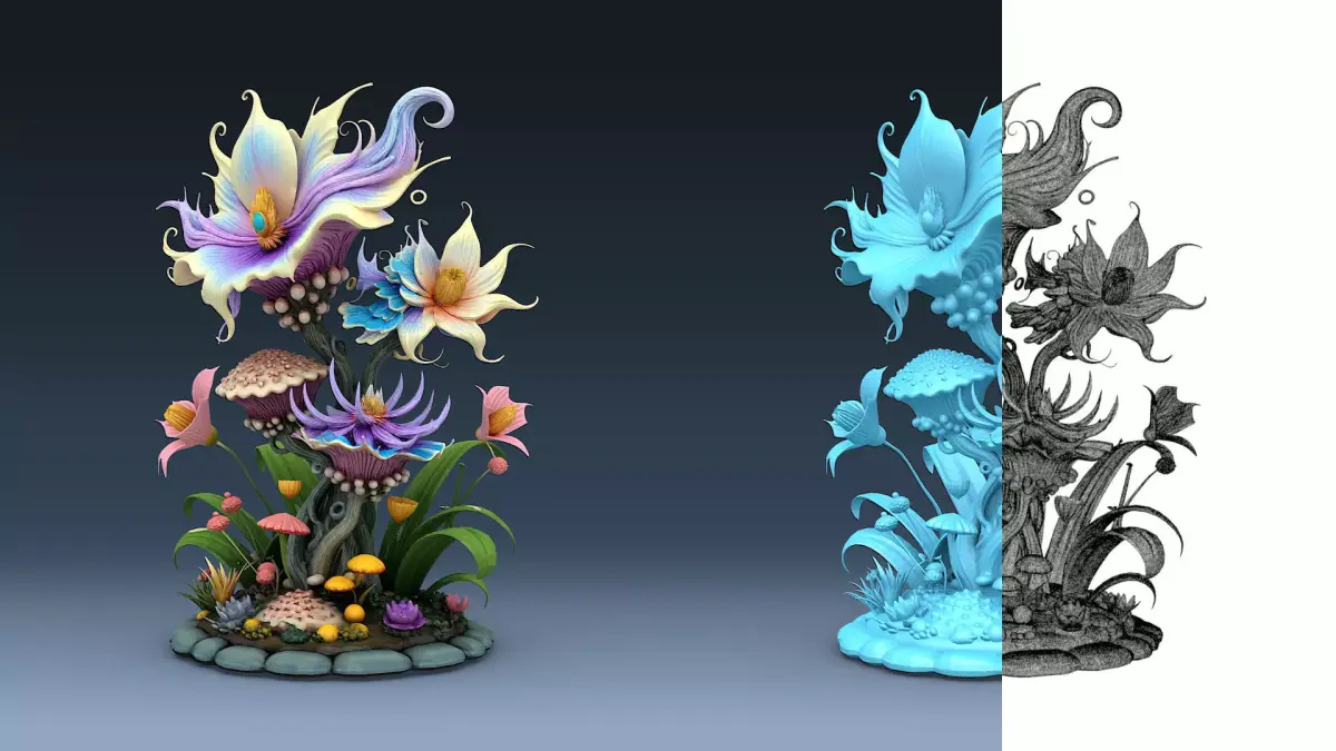 Exotic Colorful Plants - High-Poly Resolution Part 1 3D model