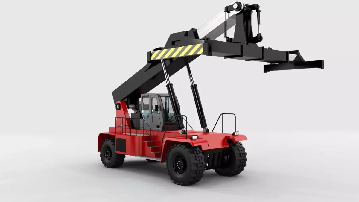 Reach Stacker with Very Clean Topology Low-poly 3D model