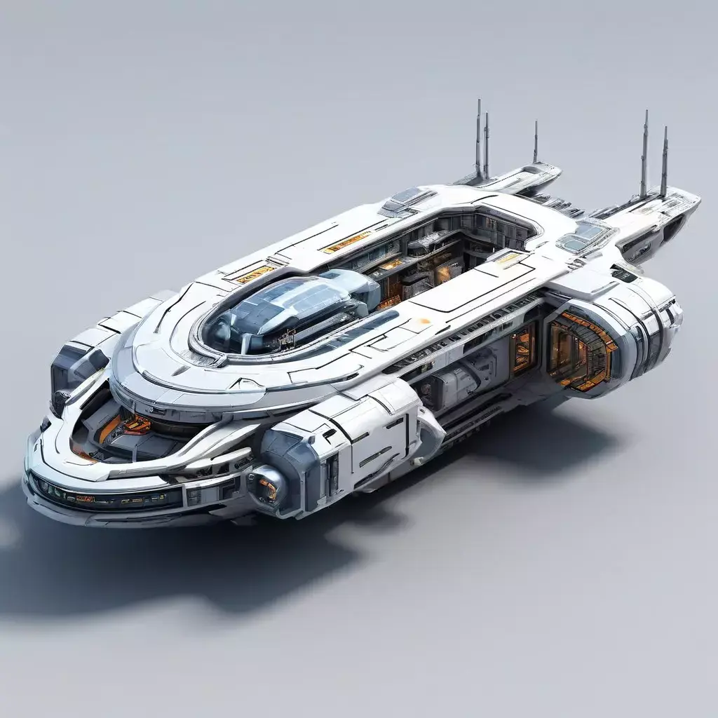 Scifi Dropship Transport Shuttle Low-poly 3D model