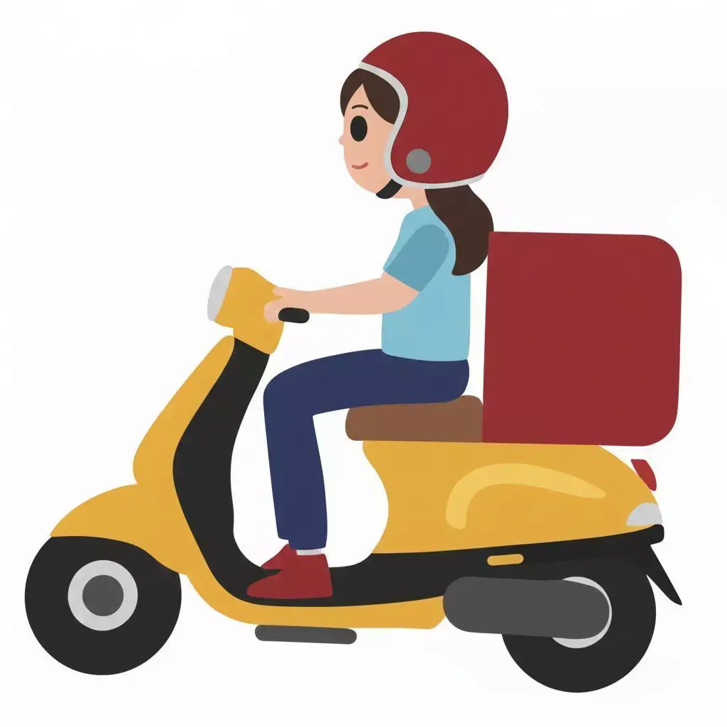 Delivery Woman on Vespa 3D Model 3D print model