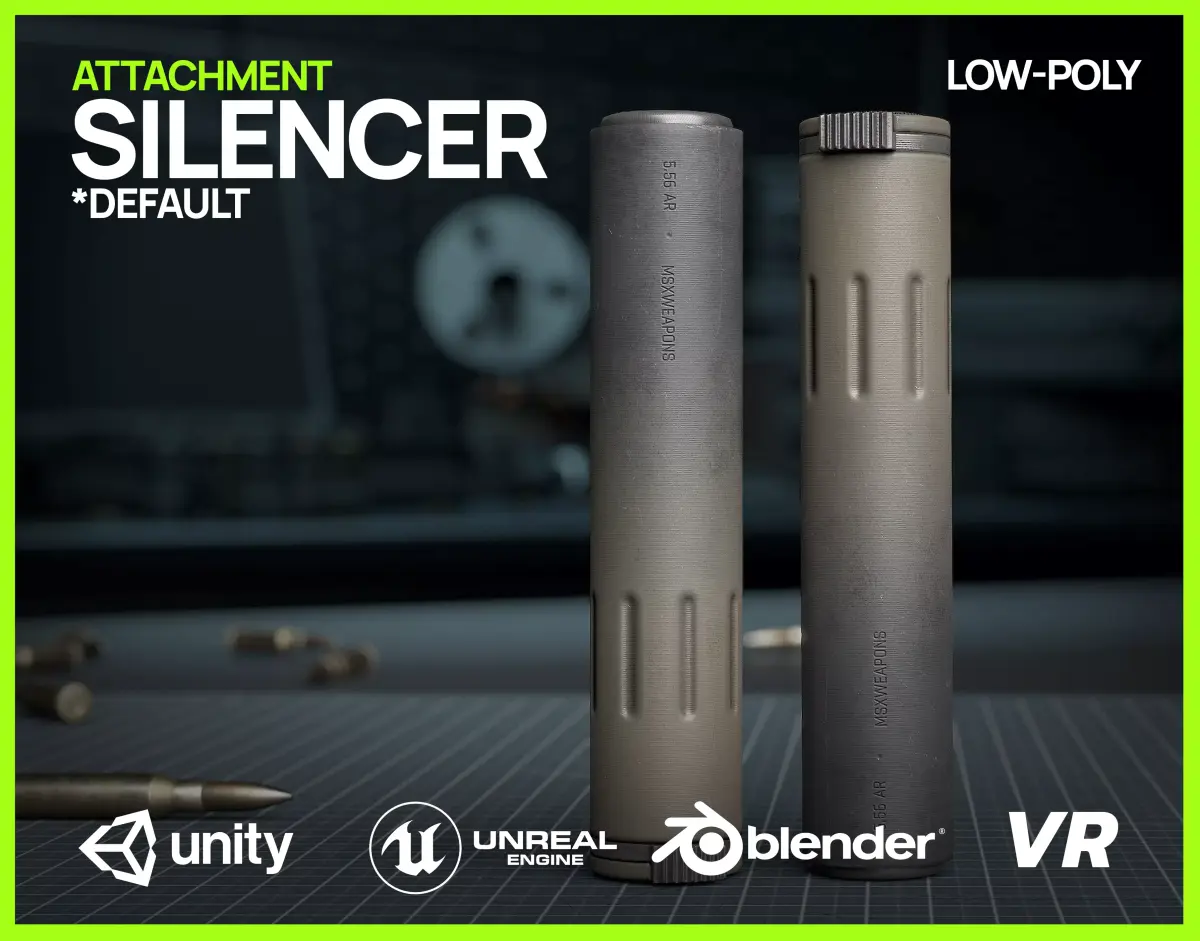 Silencer Ar15 - Sand Low-poly 3D model
