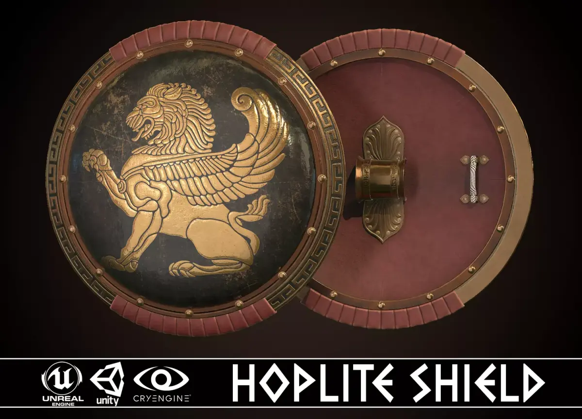 Hoplite Shield Gryphon Low-poly 3D model