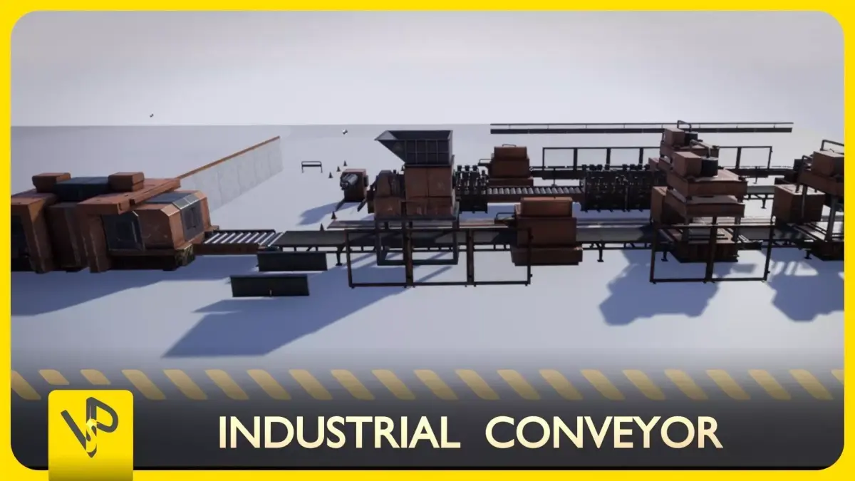 Industrial Conveyor Low-poly 3D model