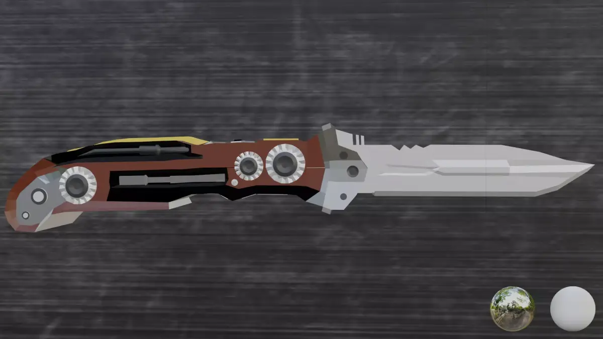 Mech Knife Low-poly 3D model