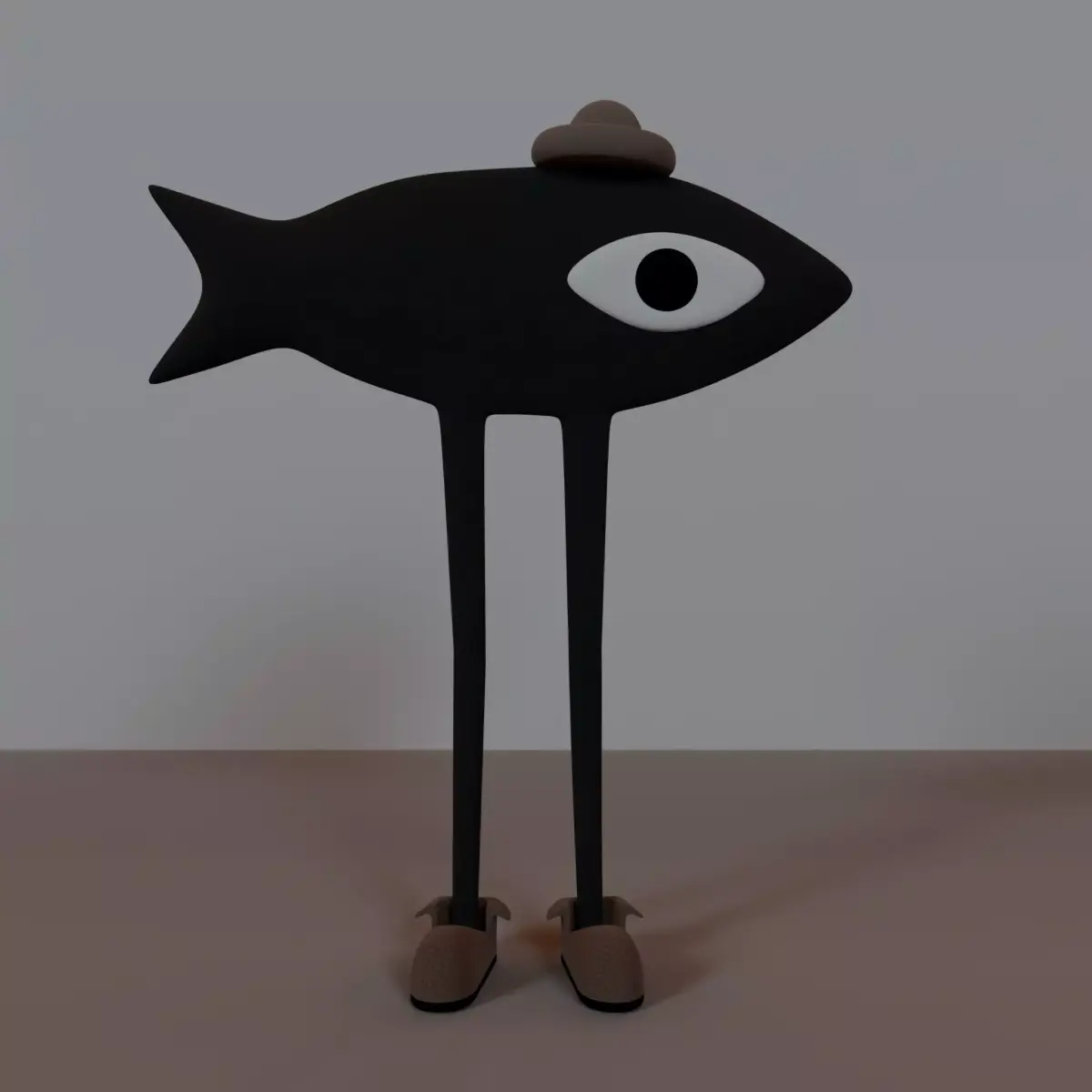 Fish with legs  Low-poly 3D model