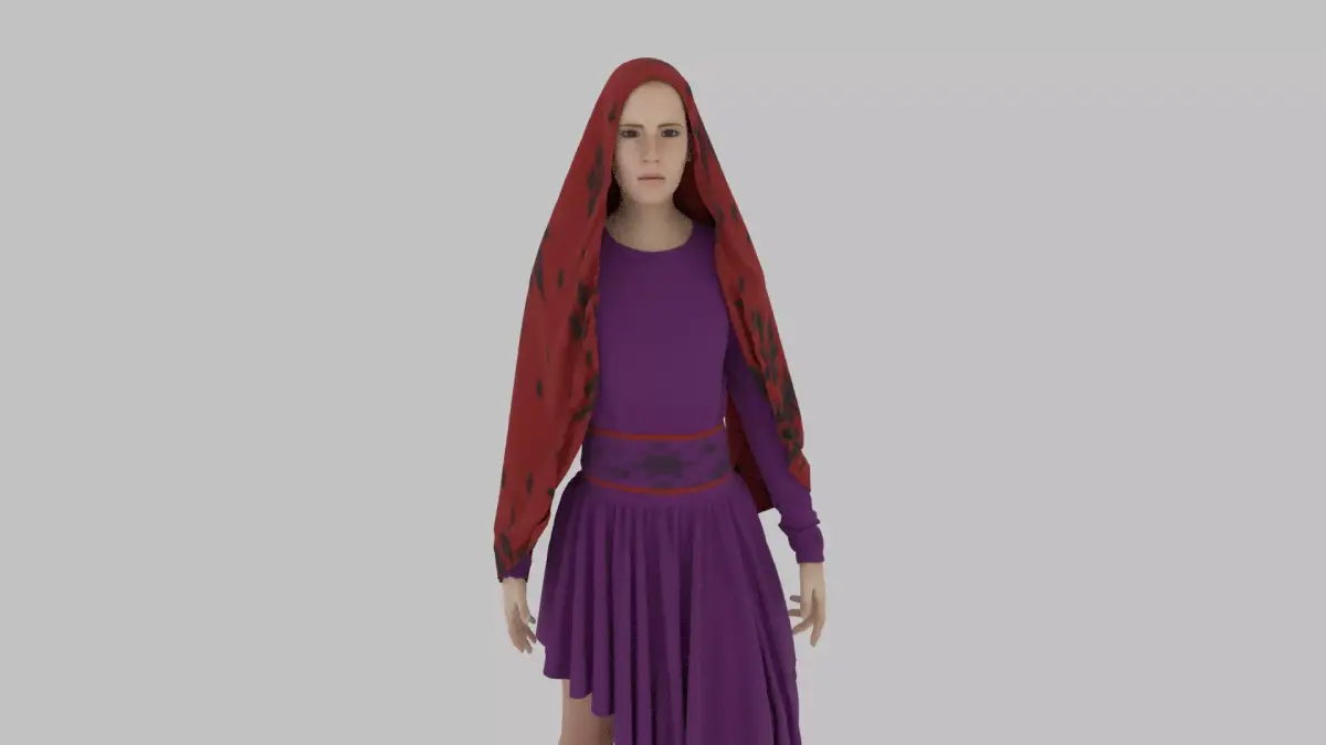 Hijab Woman 3D model