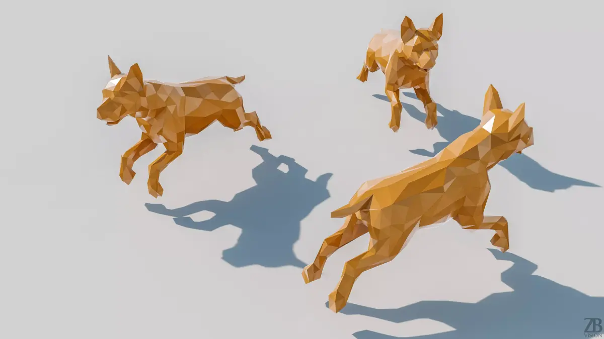 Lowpoly Dog 002 3D model