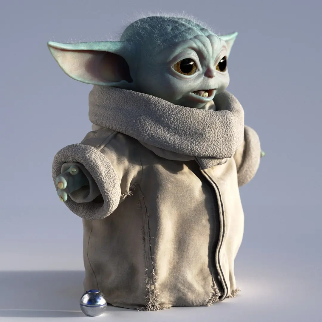 Grogu Baby Yoda Film Quality T-Pose 3D model