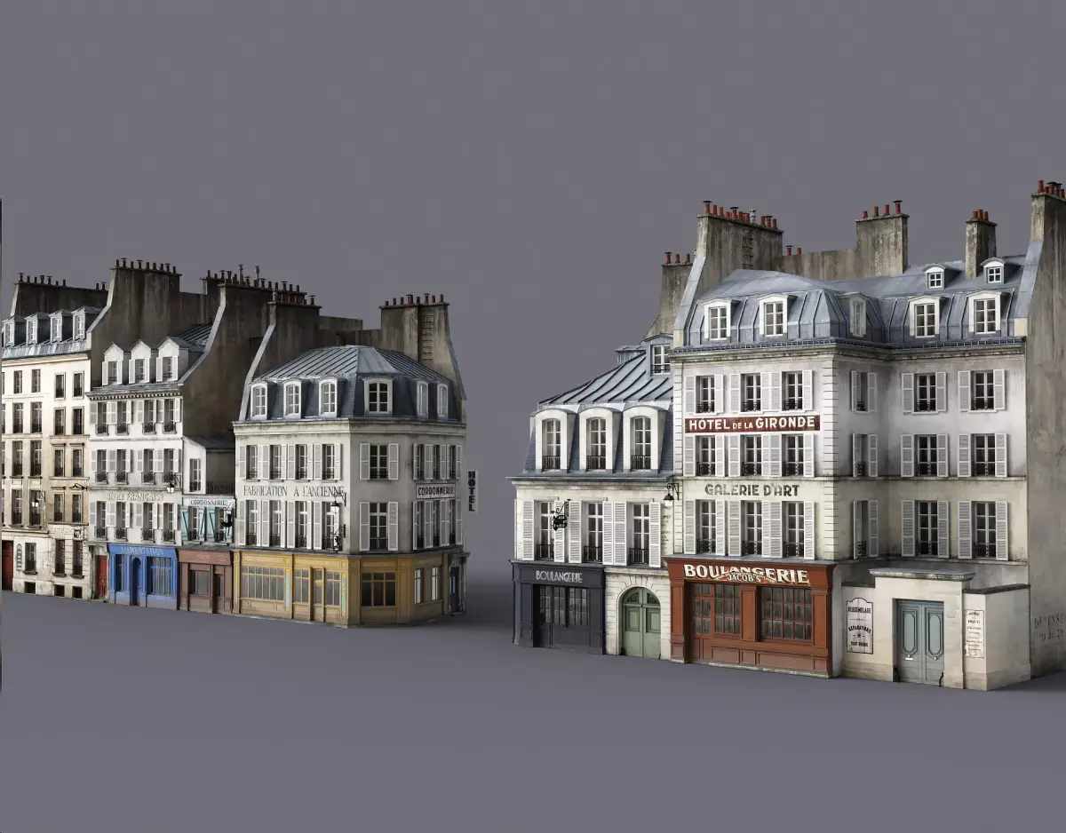 Paris a lancienne Low-poly 3D model
