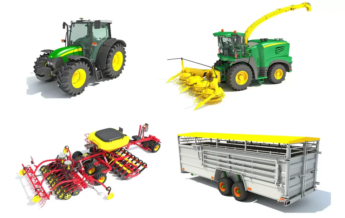 Farm Collection 8 john deere tractor 3D Model Pack