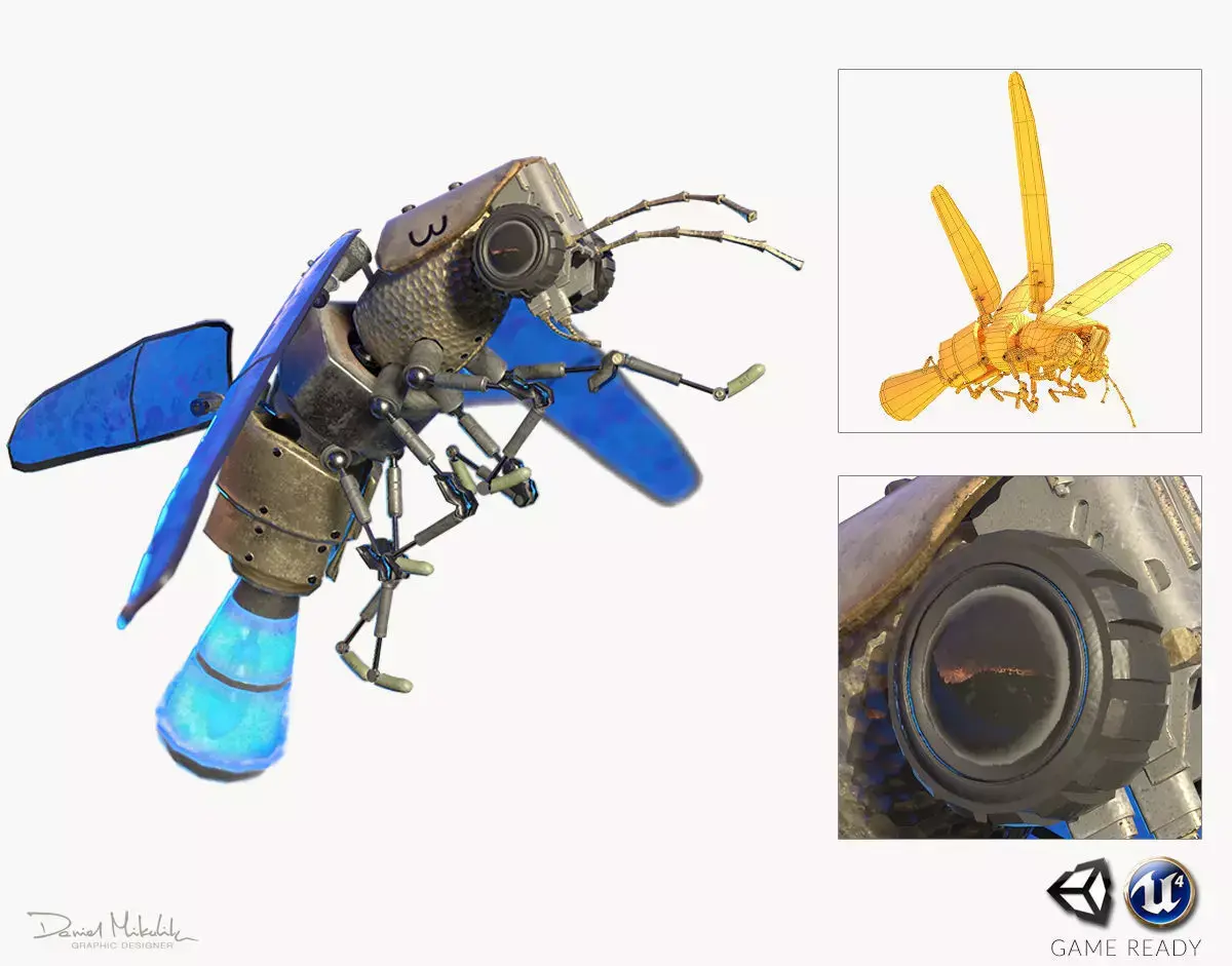 Lightning Bug PBR RIG ANIM Low-poly 3D model