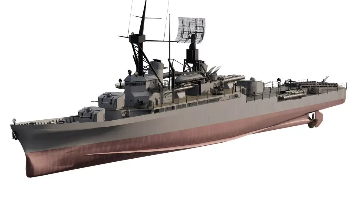 WW2 SHIP BASED ON FLETCHER CLASS DESTROYER 3D model