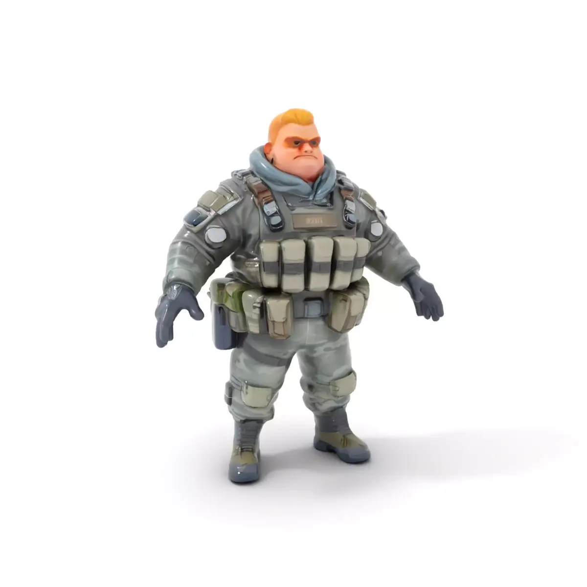 Heavy Soldier D Character Rigged and Animated Low-poly 3D model