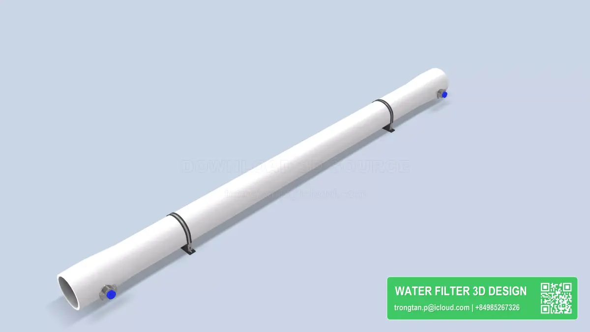 Triple Element Pressure Vessel for Industrial RO System 3D model