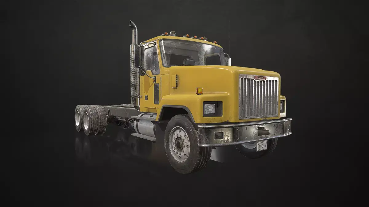 Classic Truck - Yellow Low-poly 3D model