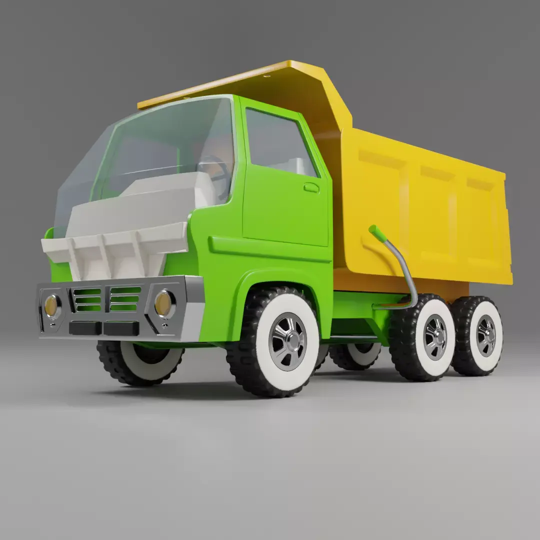Toy Dump Truck with Shape Key 3D model