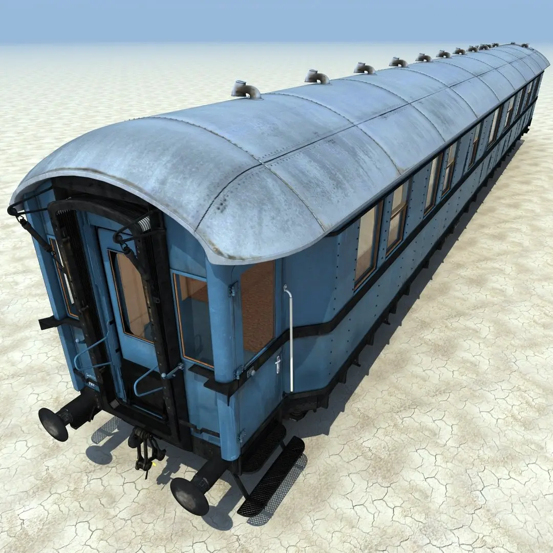 Old Passenger Train 3 3D model