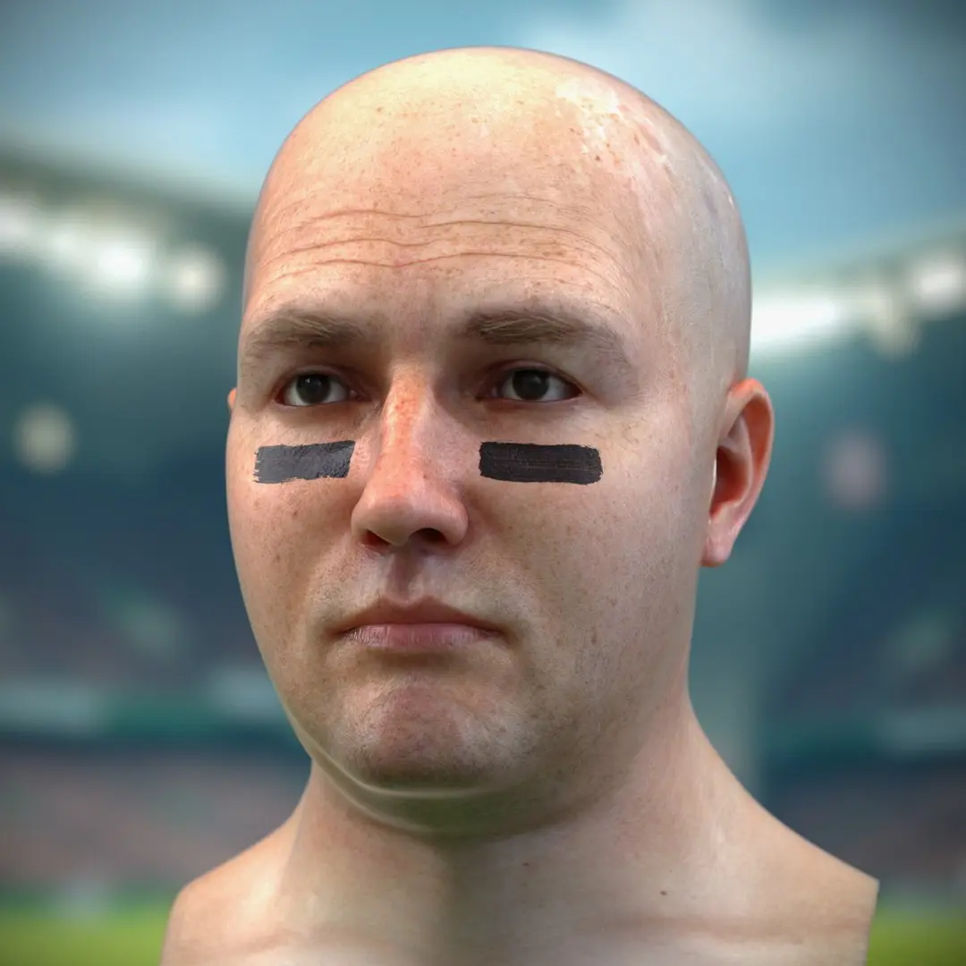 Football Fan Head 3D model