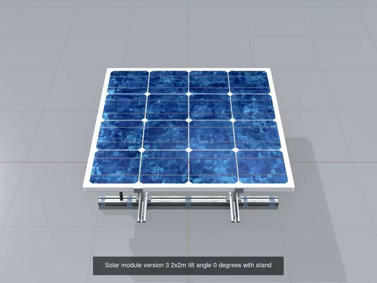 Solar module version 3 2x2m with stand 3D Model Pack