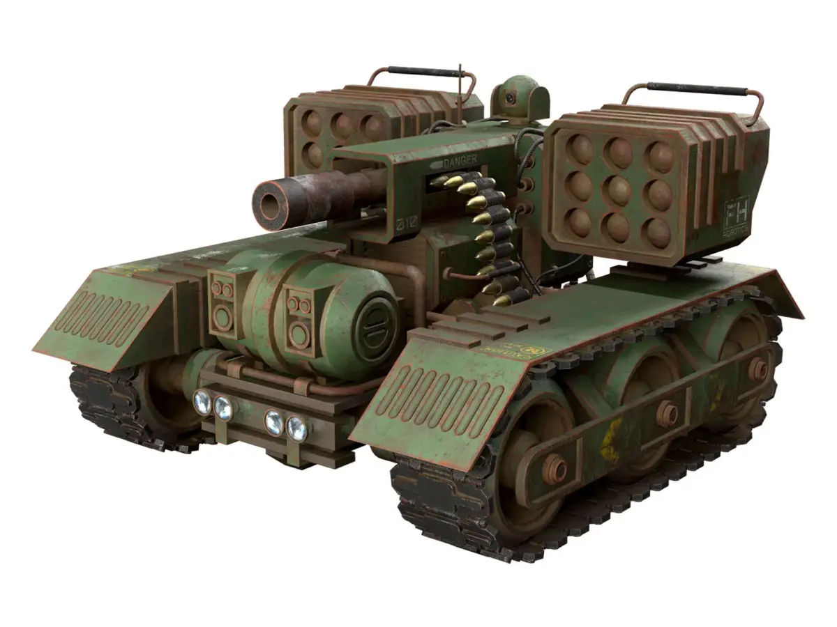 UGV Concept-3B-Forest-Rusty Low-poly 3D model
