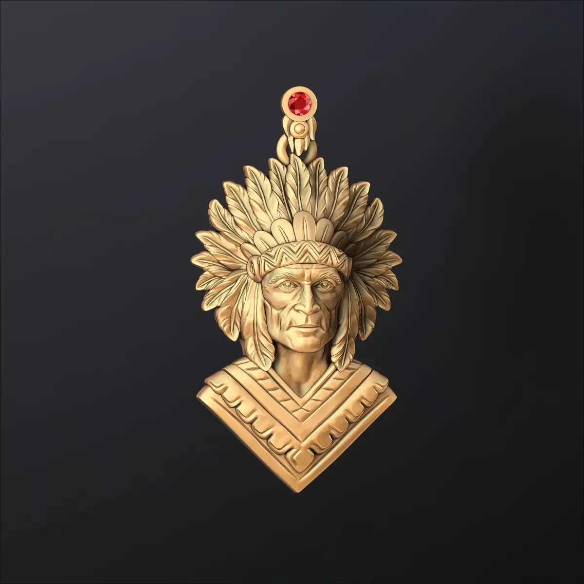 Native Indian Pendant 3D print model