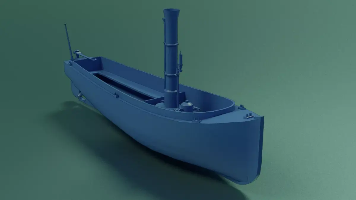 Steam Lifeboat  Low-poly 3D model