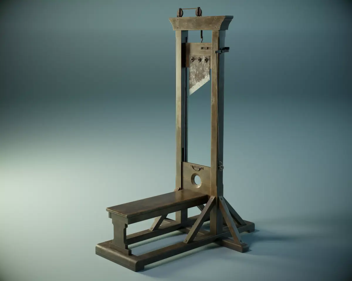 Guillotine PBR Low-poly 3D model